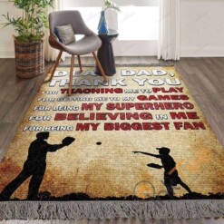 Baseball Dear Dad Thank You For Being My Biggest Fan Bedroom Gift Rug