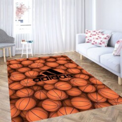 Basketballs Background Living Room Modern Carpet Rug