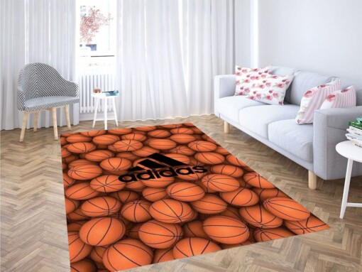 Basketballs Background Living Room Modern Carpet Rug