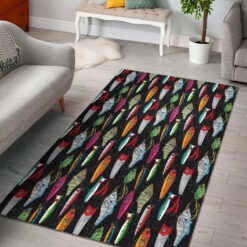 Bass Fishing Bait Print Pattern Area Limited Edition Rug