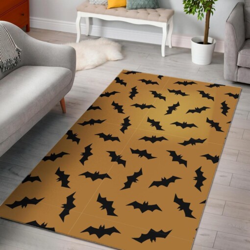 Bat Halloween Pattern Print Area Limited Edition Rug