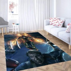 Battle Captain Marvel Carpet Rug