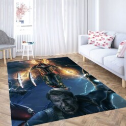 Battle Captain Marvel Living Room Modern Carpet Rug