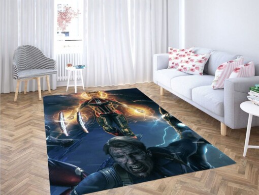 Battle Captain Marvel Living Room Modern Carpet Rug