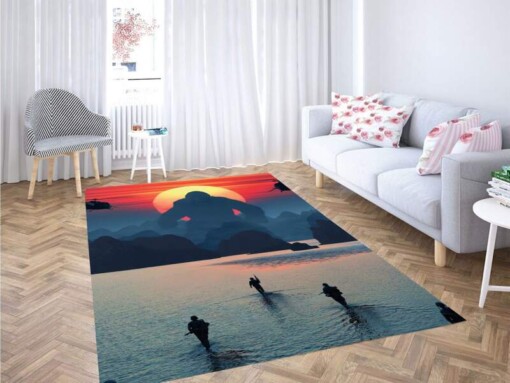 Battle With Kong Skull Island Carpet Rug