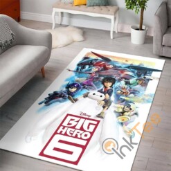 Baymax Big Hero Disney Movies Living Room Carpet Floor Decor Fashion Brand Rug