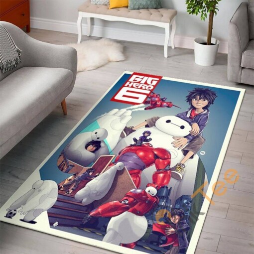 Baymax Big Hero Disney Movies Coloring World Mickey Lover Rug