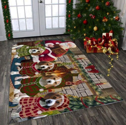 Beagle Holiday Tails Rectangle Limited Edition Rug