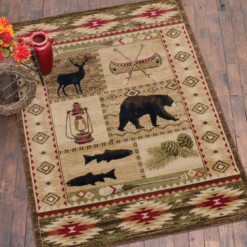 Bear Moose Hunting Fishing Limited Edition Rug