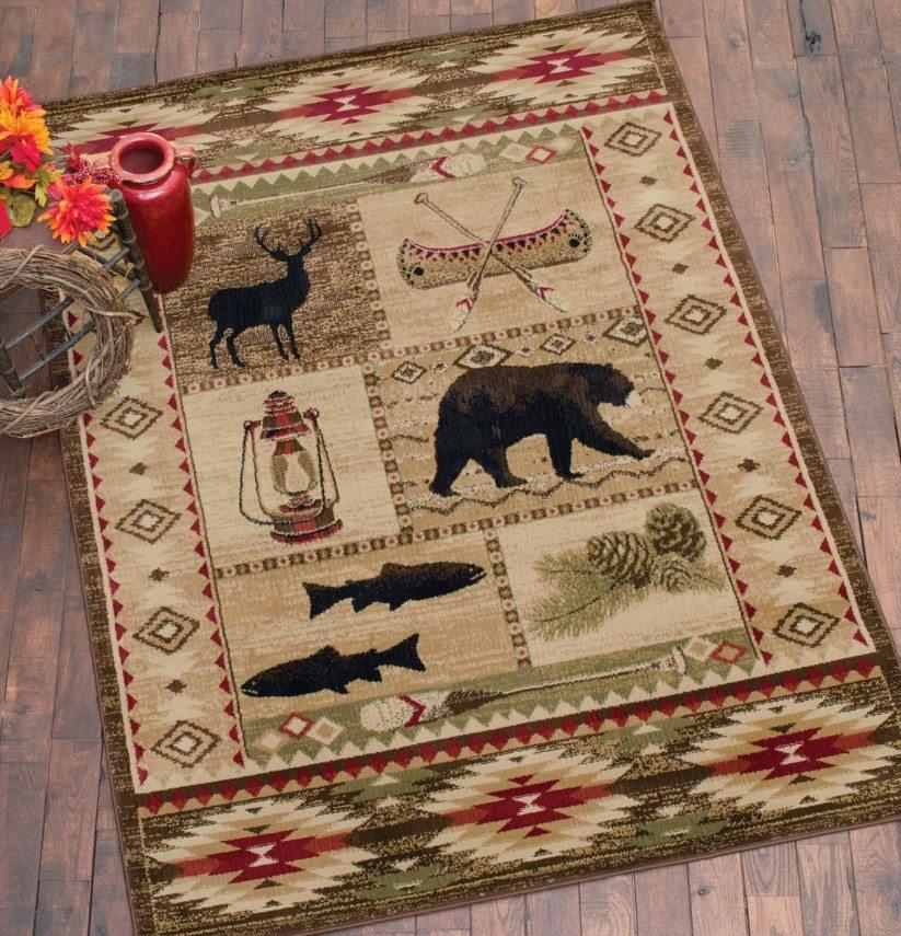 Bear Moose Hunting Fishing Limited Edition Rug