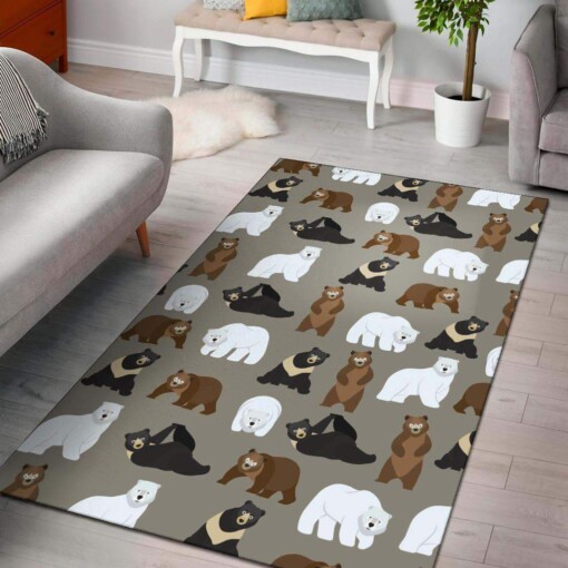 Bear Pattern Print Design Limited Edition Rug