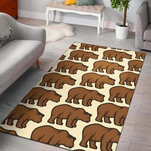 Bear Pattern Print Design Limited Edition Rug