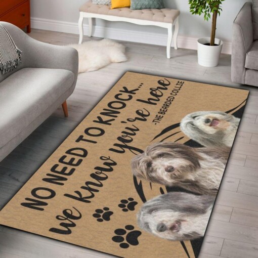 Bearded Collie Know Youre Here Rectangle Limited Edition Rug
