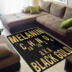 Beautiful African Afro American Melanin Woman Black Gold Large House Rug