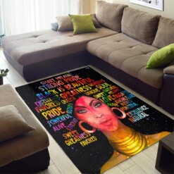 Beautiful African American Fancy Afro Melanin Girl Carpet Themed Home Rug