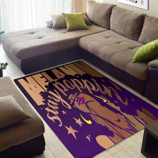 Beautiful African American Pretty Afro Lady Melanin Stay Poppin Style Floor Inspired Home Rug