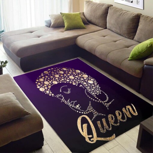 Beautiful African Cute Afro American Lady Black Queen Style Area Living Room Rug