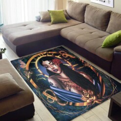 Beautiful African Fancy Afro American Melanin Girl Large Room Rug