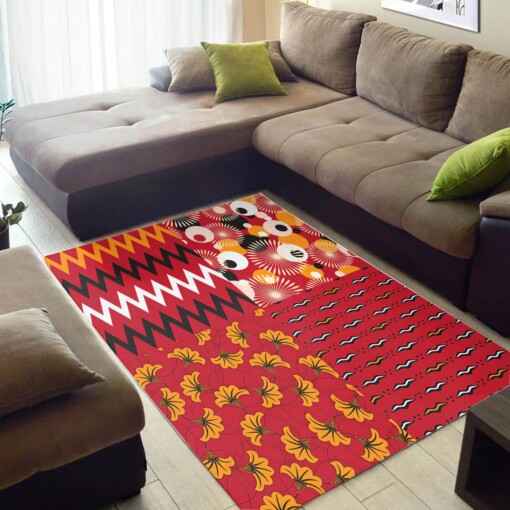 Beautiful African Style Adorable Afrocentric Pattern Art Large Carpet Inspired Home Rug
