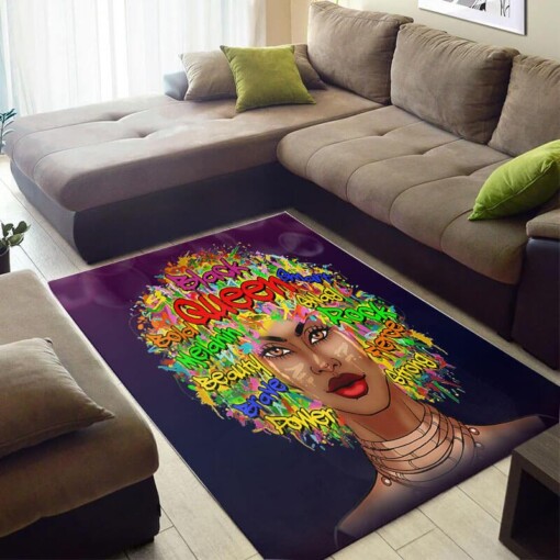 Beautiful African Style American Art Afro Girl Area Rug