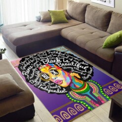 Beautiful African Style Black Queen Large Carpet Living Room Rug