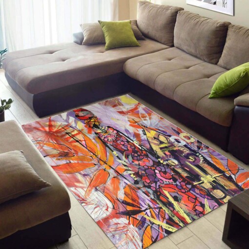 Beautiful African Style Perfect Inspired Afrocentric Pattern Art Floor Living Room Rug