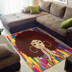 Beautiful African Style Pretty Inspired Afro Lady Design Floor Room Rug