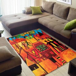 Beautiful African Vintage Afro American Seamless Pattern Large Carpet Style Rug