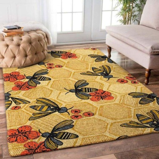 Bee And Flower Rectangle Limited Edition Rug