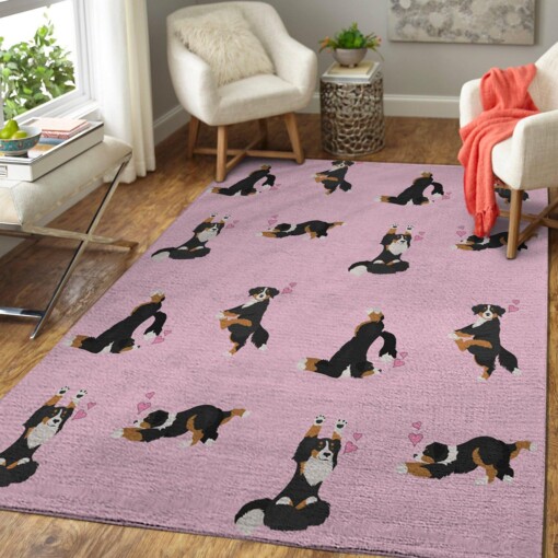 Bernese Mountain Pink Heart Limited Edition Rug