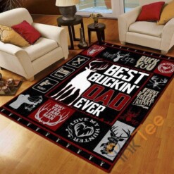 Best Buckin Dad Ever Bedroom Gift For Hunting Gifts Husband Fathers Day Rug