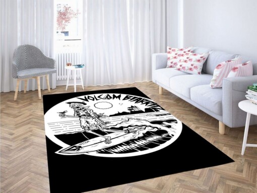 Biarritz Volcom Skull And Surf Living Room Modern Carpet Rug