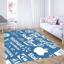 Big Company Pattern Blue Carpet Rug