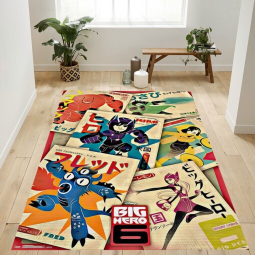 Big Hero 6 Grid Rug  Custom Size And Printing