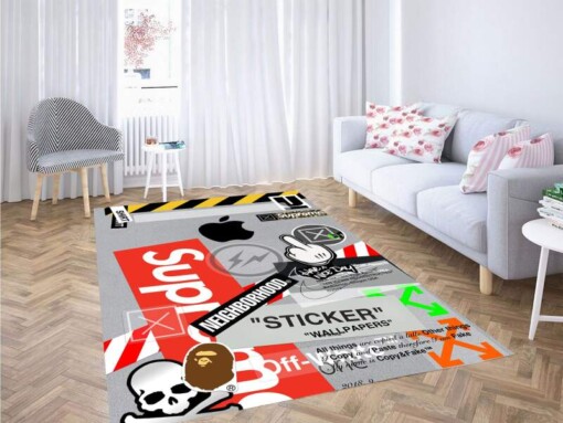 Big Streetwear Logo And Icon Carpet Rug