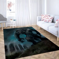 Big Wolf Living Room Modern Carpet Rug