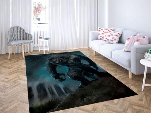 Big Wolf Living Room Modern Carpet Rug