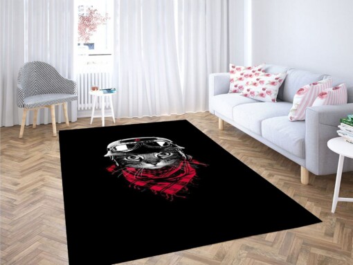 Biker Cat Backgrounds Carpet Rug