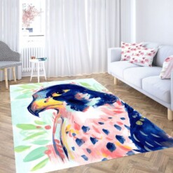 Bird Coral Living Room Modern Carpet Rug