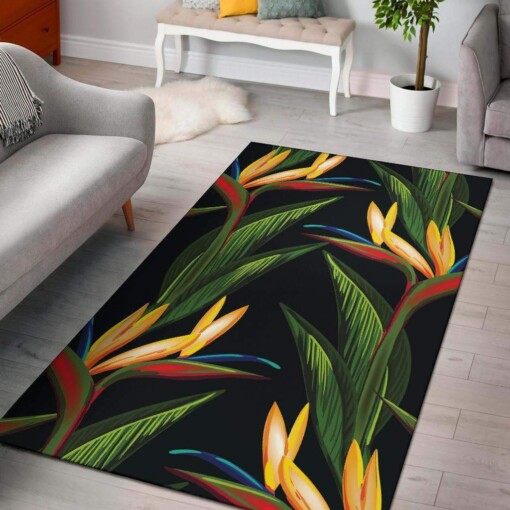 Bird Of Paradise Pattern Print Design Limited Edition Rug