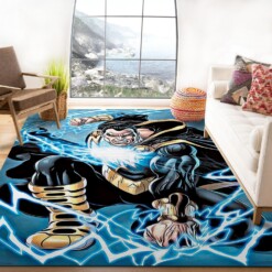 Black Adam Lightning Rug  Custom Size And Printing