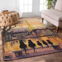 Black Cat Eiffel Tower Limited Edition Rug