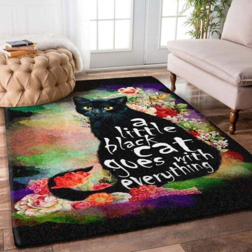 Black Cat With Everything Rectangle Limited Edition Rug