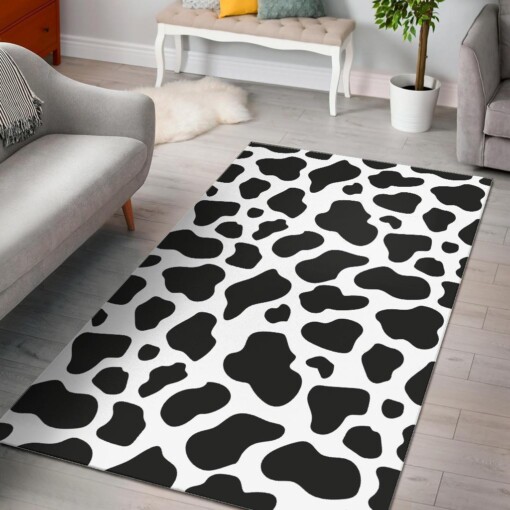 Black Cow Pattern Print Area Limited Edition Rug