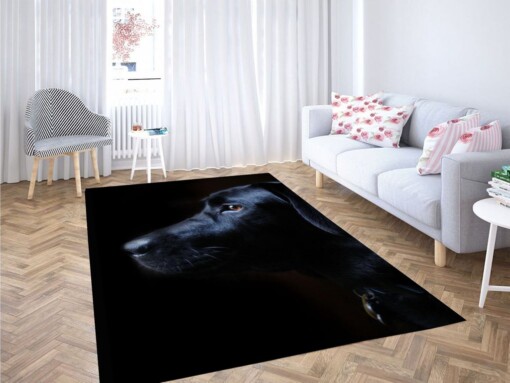 Black Dog Low Light Living Room Modern Carpet Rug
