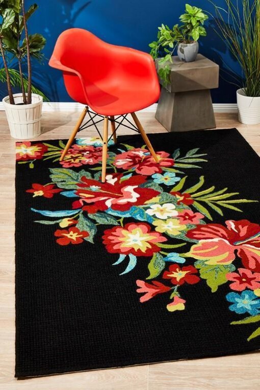 Black Floral Limited Edition Rug