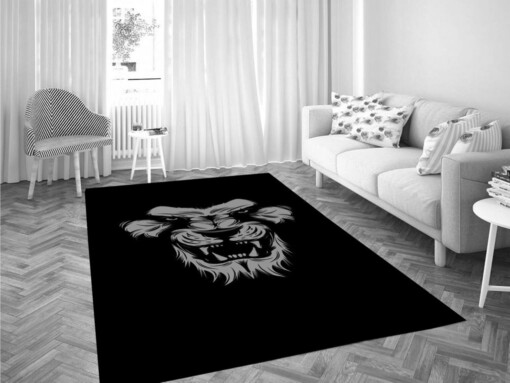 Black Lion Wallpaper Living Room Modern Carpet Rug
