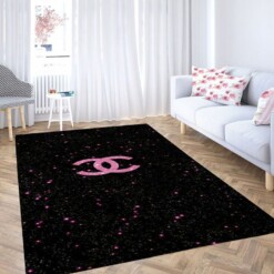 Black Logo Wallpaper Living Room Modern Carpet Rug