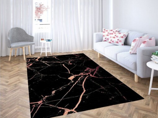 Black Marble Wallpaper Carpet Rug