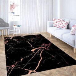Black Marble Wallpaper Living Room Modern Carpet Rug